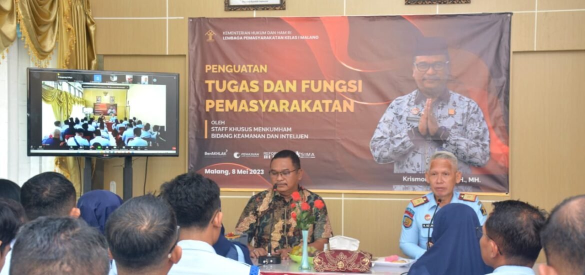 Lapas Kelas I Malang dapat Penguatan Fungsi Pemasyarakatan Stafsus Menkumham