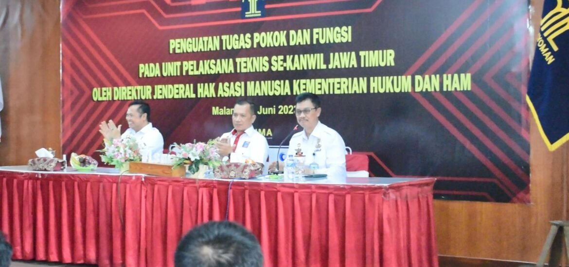 Di Lapas Kelas I Malang, Dirjen HAM Kemenkumham Berikan Penguatan Ke UPT Se-Jatim