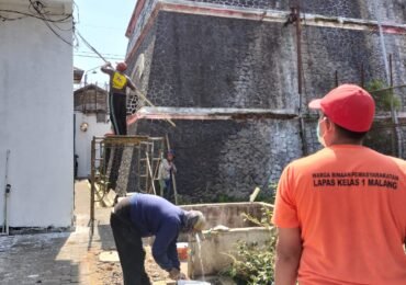 Pos Pantau Lapas Kelas I Malang Dilakukan Pemeliharaan